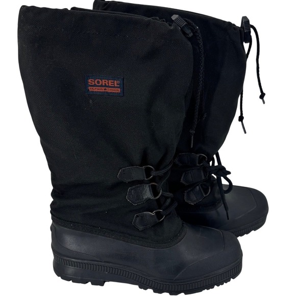 Sorel Kaufman Women's Black Winter Boots Waterproof / Insulated Drawstring Sz 9 - Picture 5 of 14
